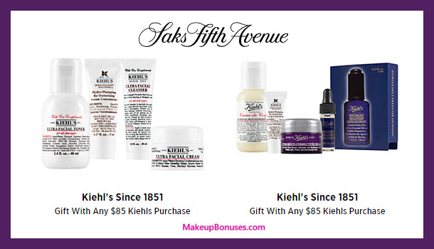 Receive a free 8-pc gift with your $85 Kiehl's purchase