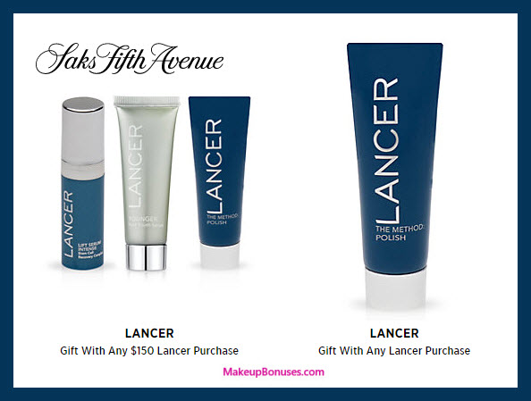 Receive a free 4-pc gift with your $150 LANCER purchase