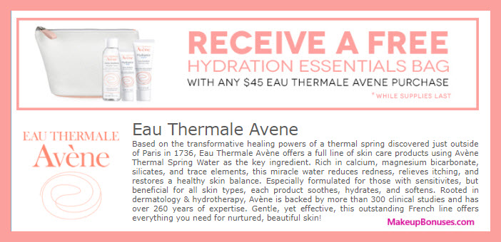 Receive a free 4-pc gift with your $45 Avène purchase