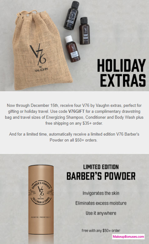 Receive a free 5-pc gift with your $50 V76 purchase