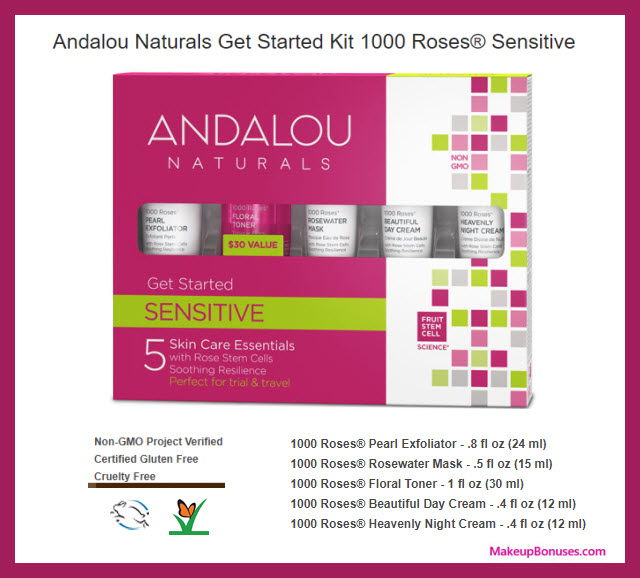 Receive a free 5-pc gift with your $40 Andalou Naturals purchase