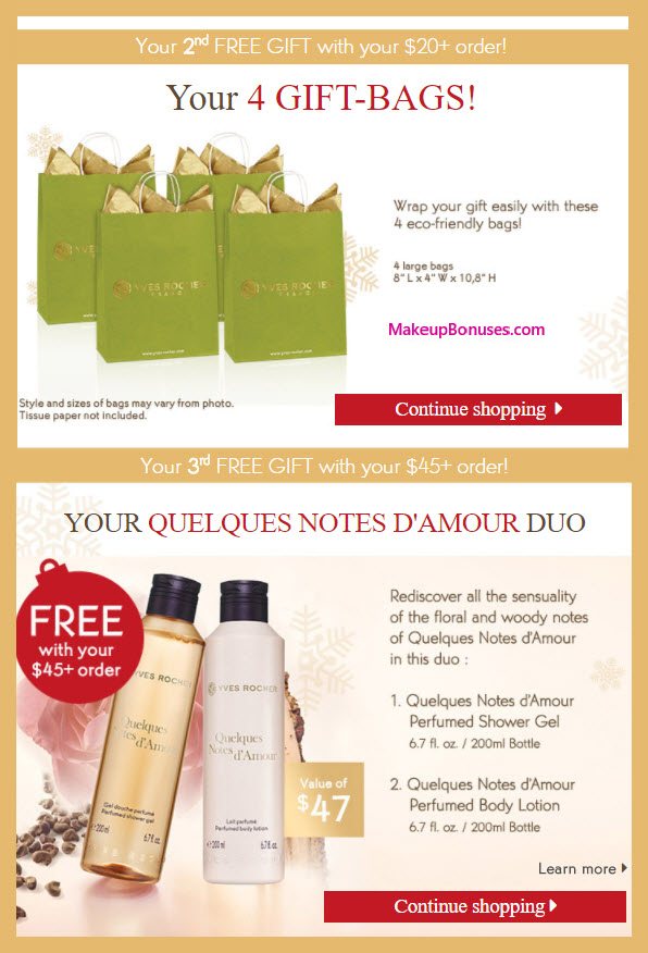 Receive a free 7-pc gift with your $20 Yves Rocher purchase