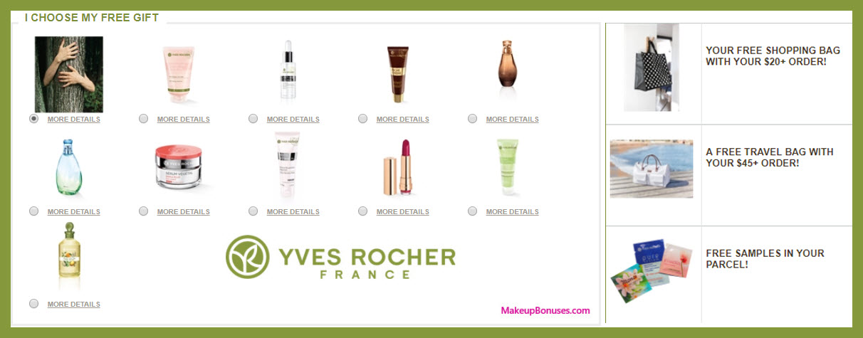 Receive your choice of 3-pc gift with your $45 Yves Rocher purchase