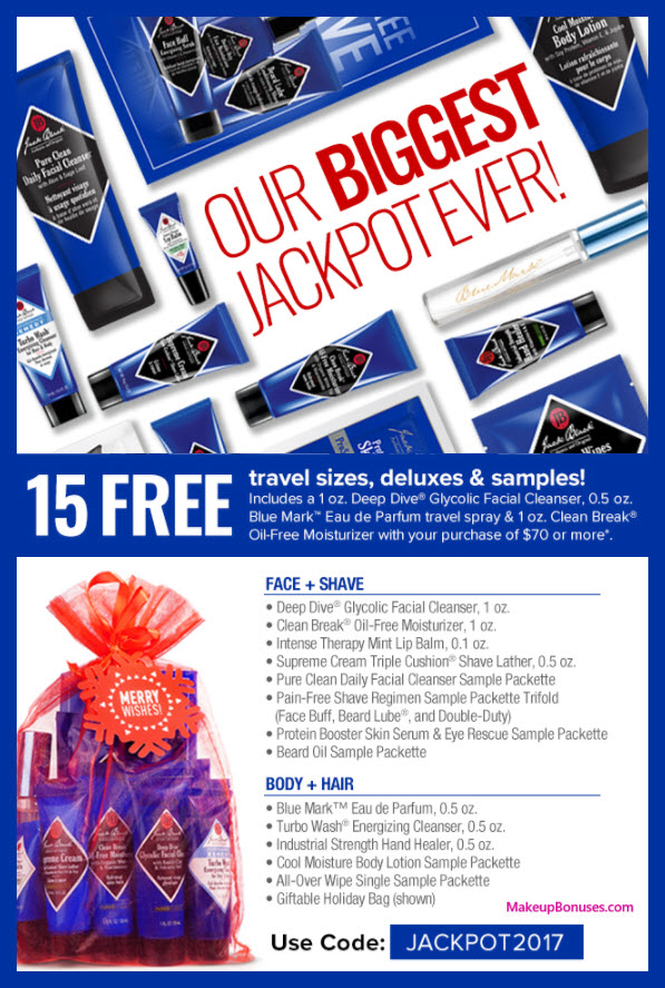 Receive a free 15-pc gift with your $70 Jack Black purchase