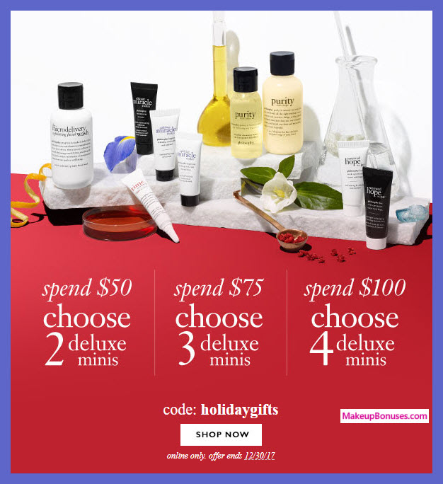 Receive a free 4-pc gift with $100 philosophy purchase