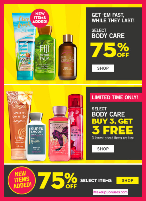 Receive a free 3-pc gift with 3 Body Care Items purchase