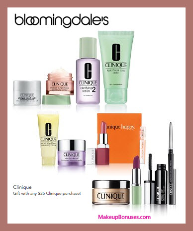 Receive your choice of 4-pc gift with $35 Clinique purchase