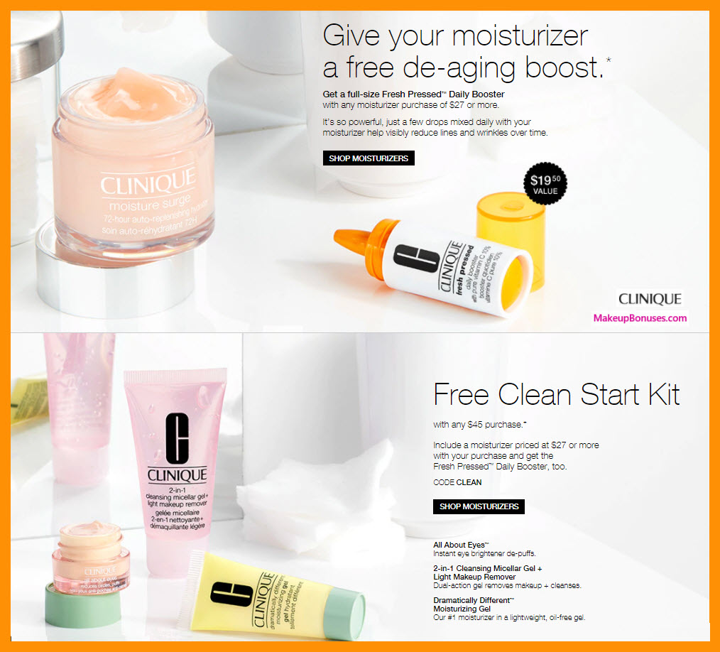 Receive a free 3-pc gift with $45 Clinique purchase