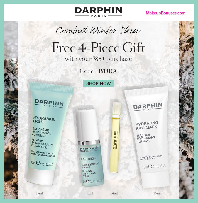 Receive a free 4-pc gift with $85 Darphin purchase