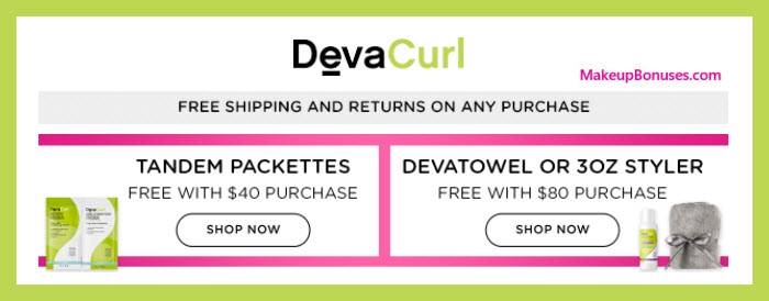 Receive your choice of 80-pc gift with $80 DevaCurl purchase