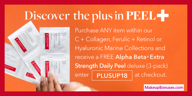 Receive a free 3-pc gift with any C+ Collage, Ferulic + Retinol, or Hyaluronic Marine Collections items purchase