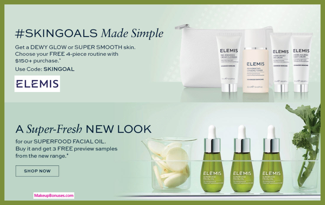 Receive a free 5-pc gift with $150 Elemis purchase