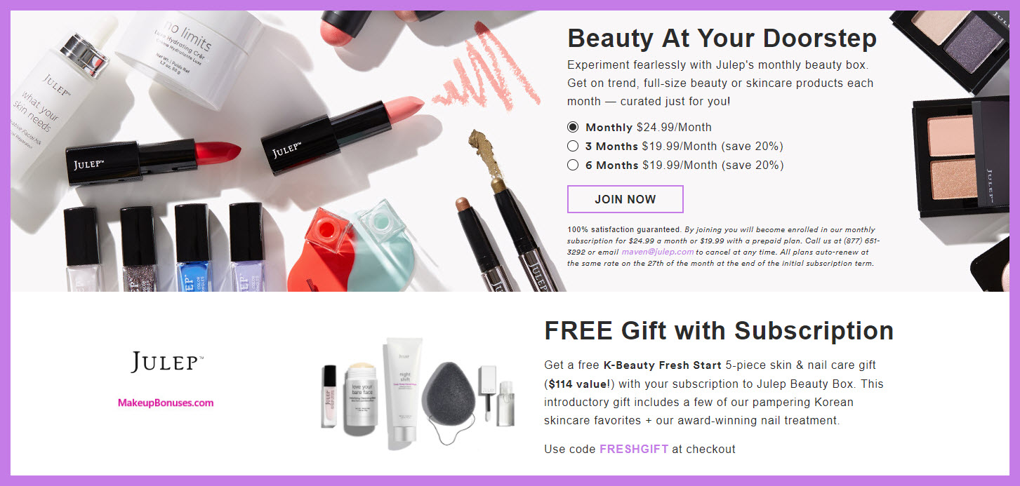 Receive a free 5-pc gift with subscription purchase