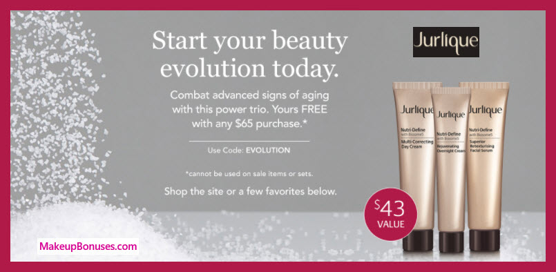 Receive a free 3-pc gift with $65 Jurlique purchase