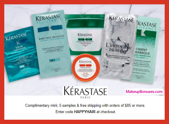 Receive a free 6-pc gift with $85 Kérastase purchase