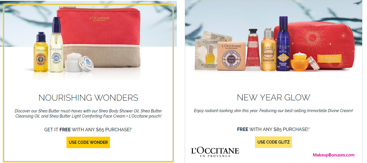 Receive a free 4-pc gift with $65 L'Occitane purchase