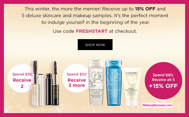 Receive a free 5-pc gift with $50 Lancôme purchase