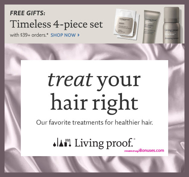 Receive a free 4-pc gift with $39 Living Proof purchase