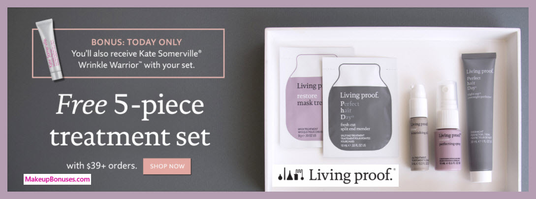 Receive a free 6-pc gift with $39 Living Proof purchase