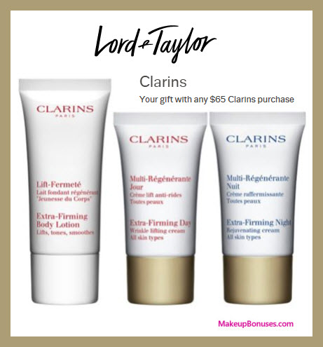 Receive a free 3-pc gift with $65 Clarins purchase