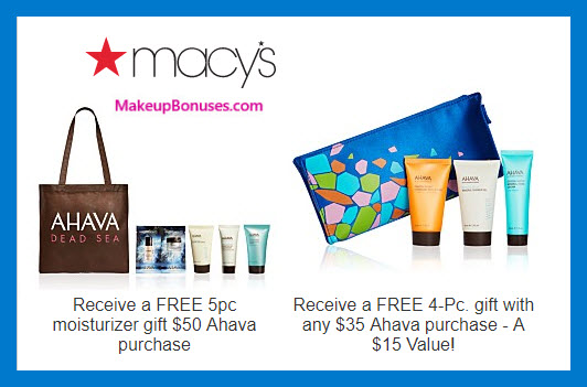 Receive a free 4-pc gift with $35 AHAVA purchase