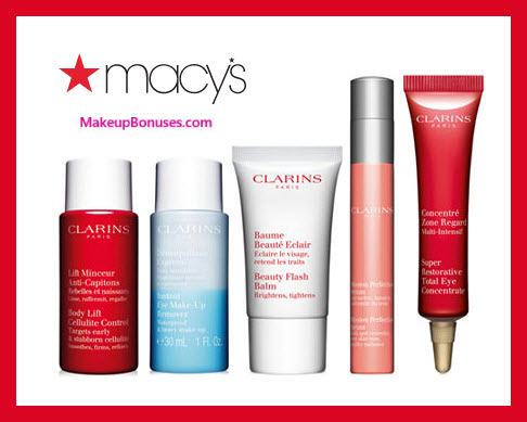 Receive a free 5-pc gift with $75 Clarins purchase