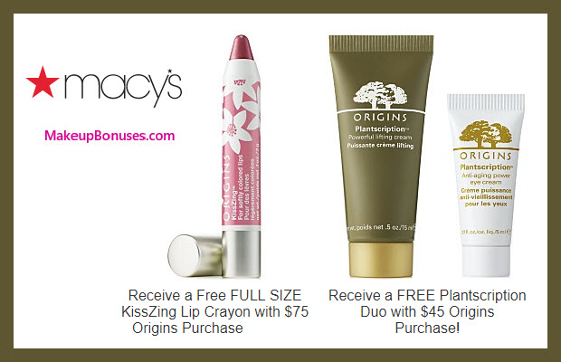 Receive a free 3-pc gift with $75 Origins purchase