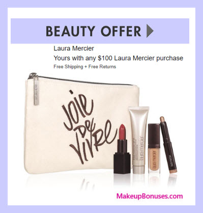 Receive a free 5-pc gift with $100 Laura Mercier purchase