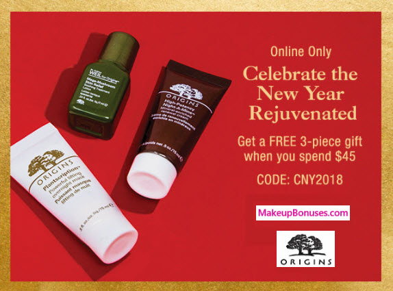 Receive a free 3-pc gift with $45 Origins purchase