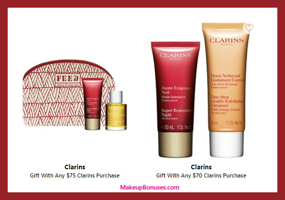 Receive a free 5-pc gift with $75 Clarins purchase