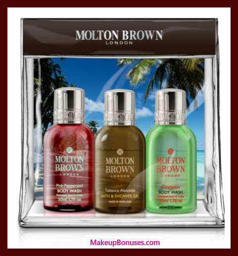 Receive a free 3-pc gift with $50 Molton Brown purchase