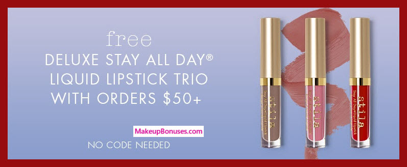 Receive a free 3-pc gift with $50 Stila purchase