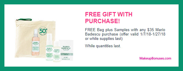Receive a free 4-pc gift with $35 Mario Badescu purchase