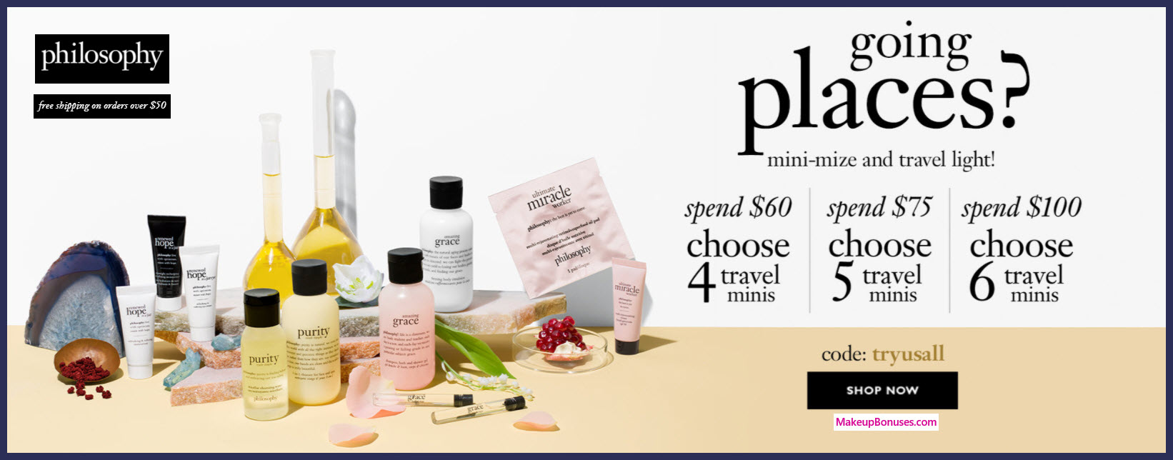 Receive your choice of 4-pc gift with $60 philosophy purchase