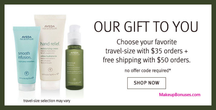 Receive your choice of 3-pc gift with $35 Aveda purchase