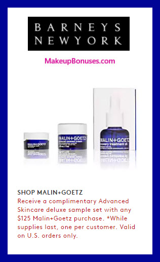 Receive a free 3-pc gift with $125 Malin + Goetz purchase