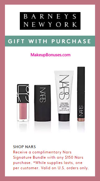 Receive a free 4-pc gift with $150 NARS purchase