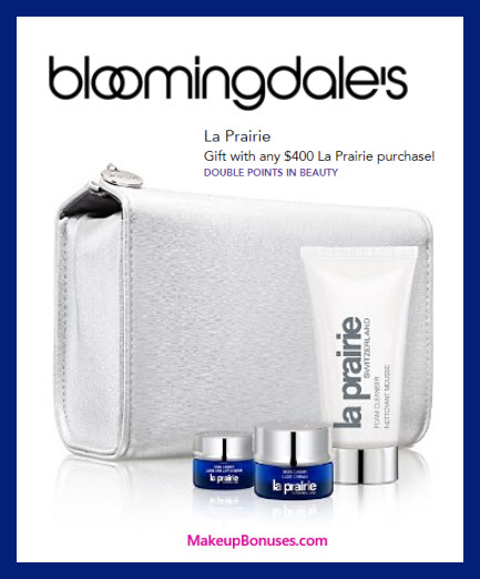 Receive a free 4-pc gift with $400 La Prairie purchase