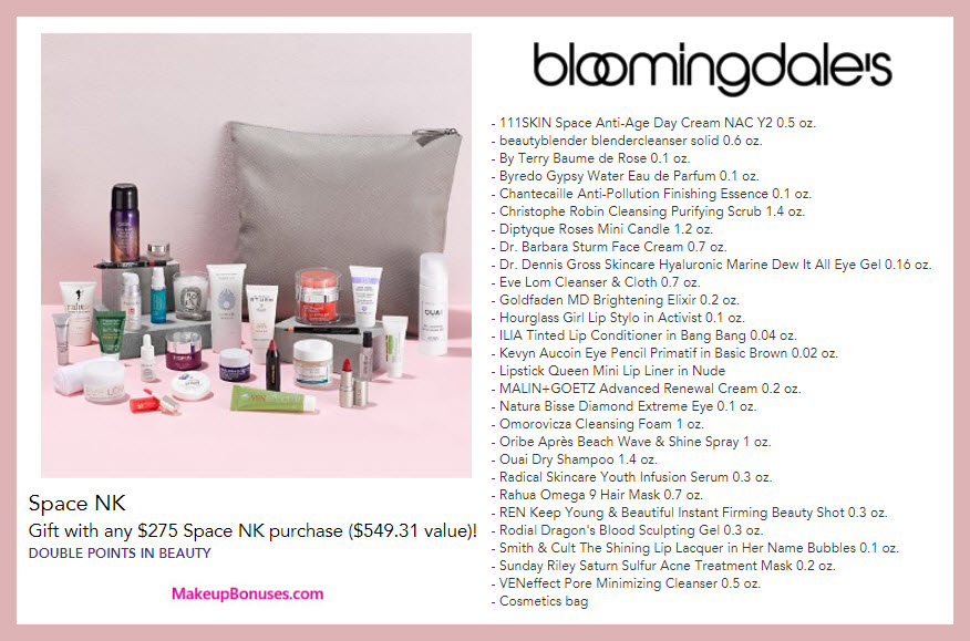 Receive a free 28-pc gift with $275 Space NK purchase