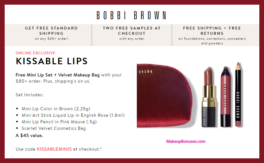 Receive a free 4-pc gift with $85 Bobbi Brown purchase