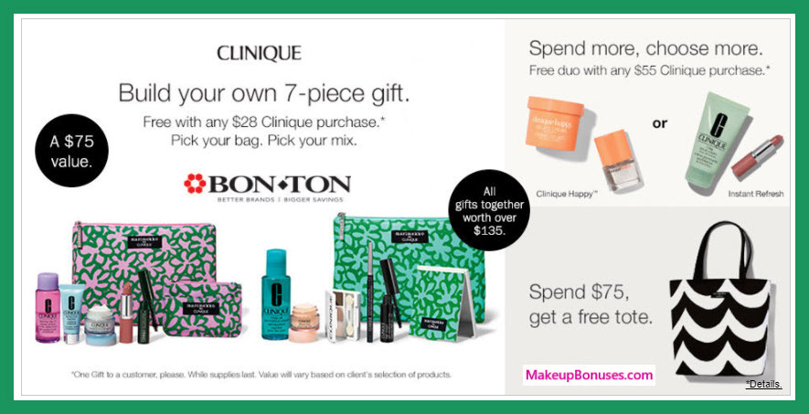 Receive your choice of 7-pc gift with $28 Clinique purchase