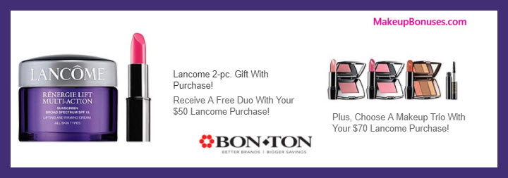 Receive your choice of 5-pc gift with $70 Lancôme purchase