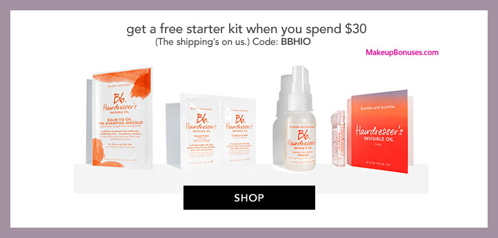 Receive a free 4-pc gift with $30 Bumble and bumble purchase