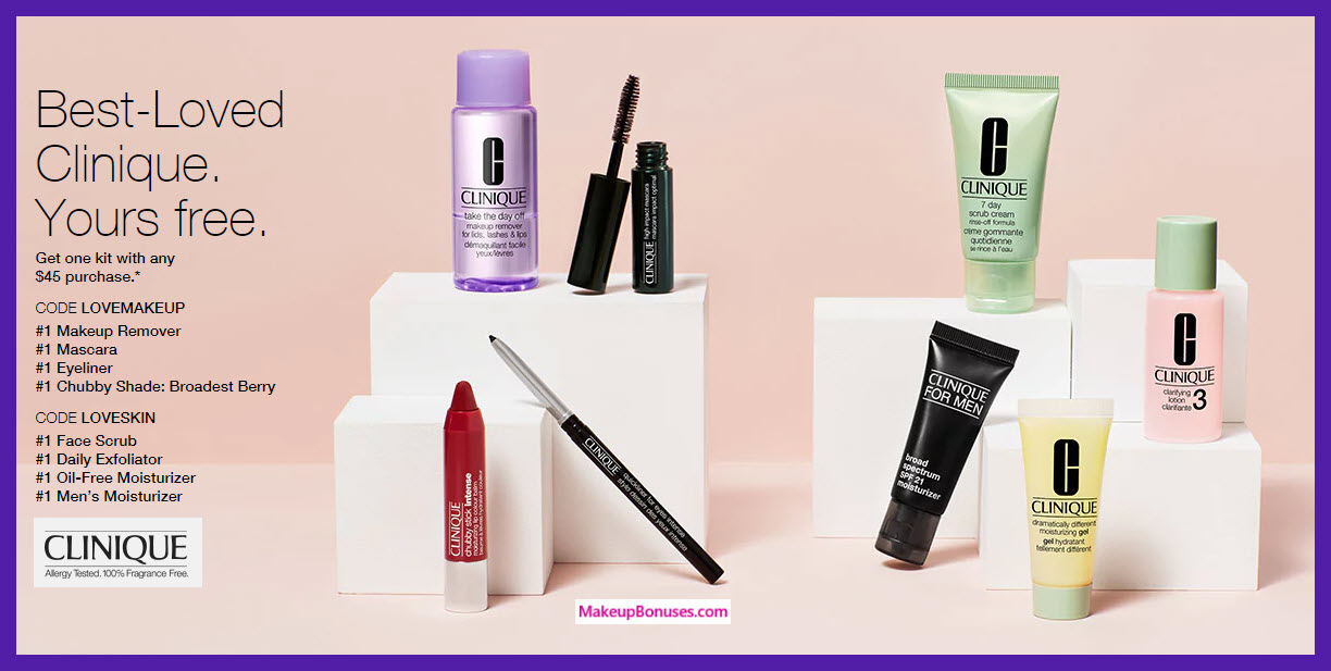 Receive your choice of 4-pc gift with $45 Clinique purchase