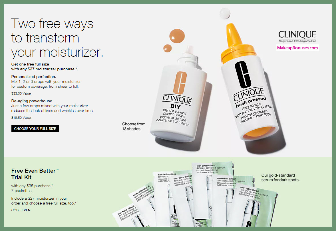 Receive a free 7-pc gift with $35 Clinique purchase