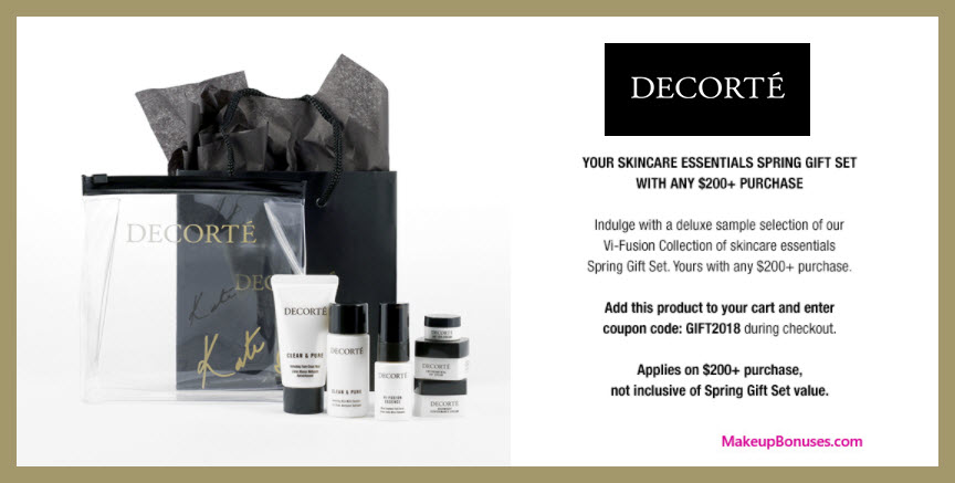 Receive a free 5-pc gift with $200 Decorté purchase