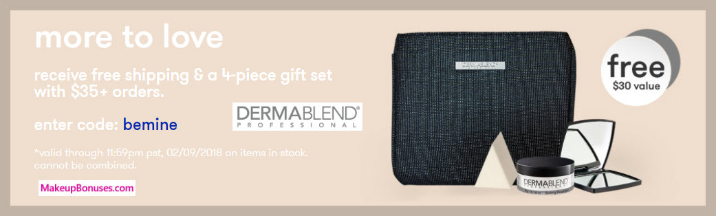 Receive a free 4-pc gift with $35 Dermablend purchase