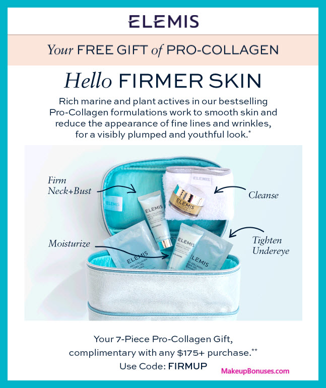 Receive a free 7-pc gift with $175 Elemis purchase