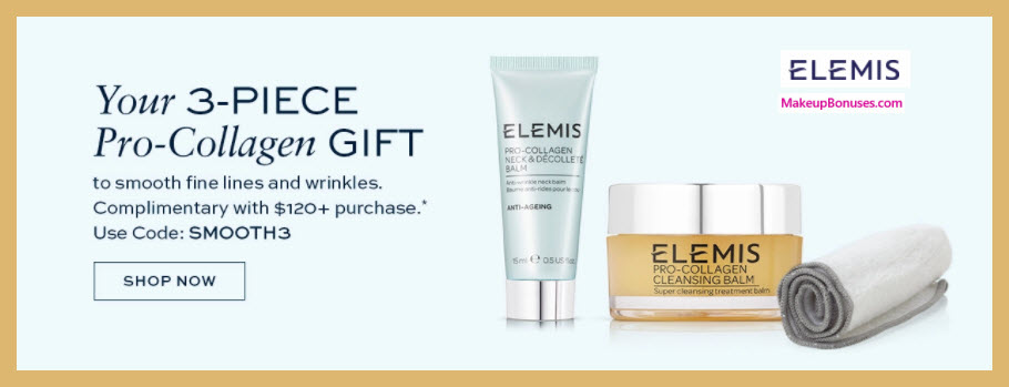 Receive a free 3-pc gift with $120 Elemis purchase
