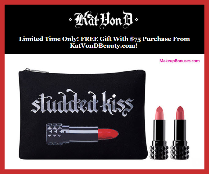 Receive a free 3-pc gift with $75 Kat Von D Beauty purchase